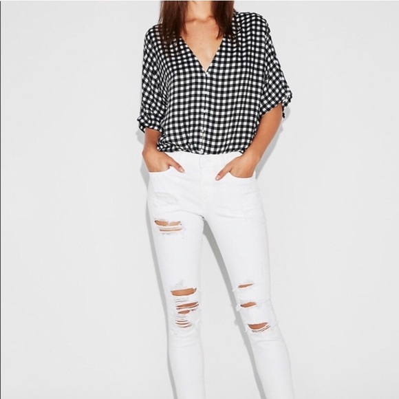 Express Denim - White Ripped Jeans